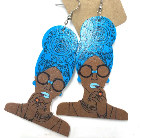 Headwrap Mami earrings (7 colors 2 choose from) | Natural hair | Afrocentric | jewelry | accessories