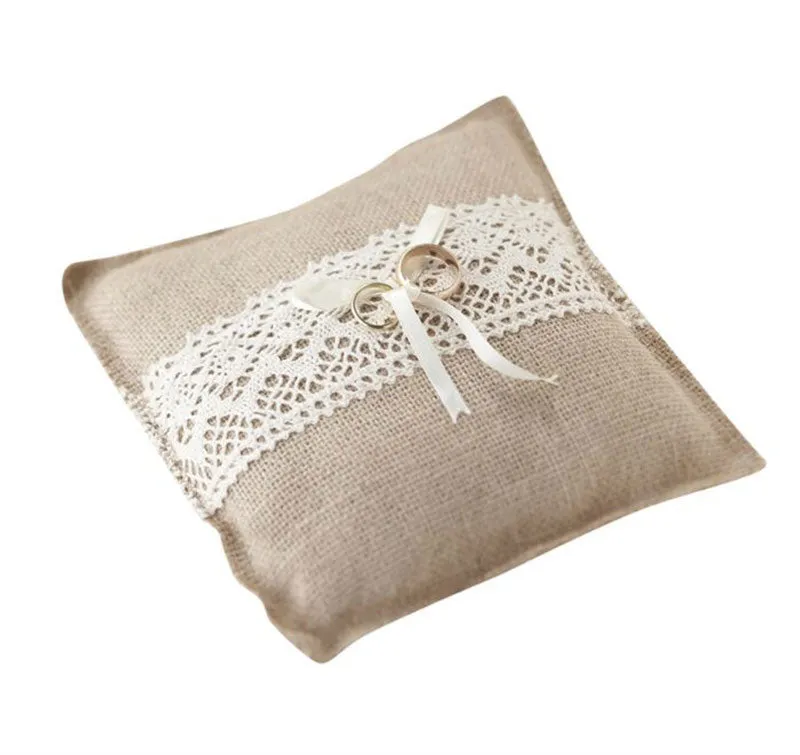 Hessian Ring Bearer Pillow