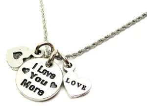 I Love You More Circle Stainless Steel Rope Chain Necklace