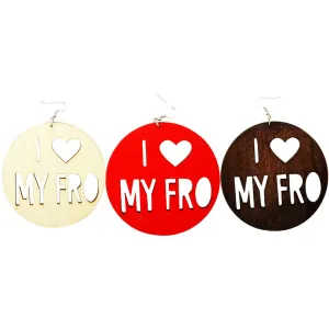 I ❤️ My Fro Earrings | Natural hair earrings | Afrocentric earrings | jewelry | accessories