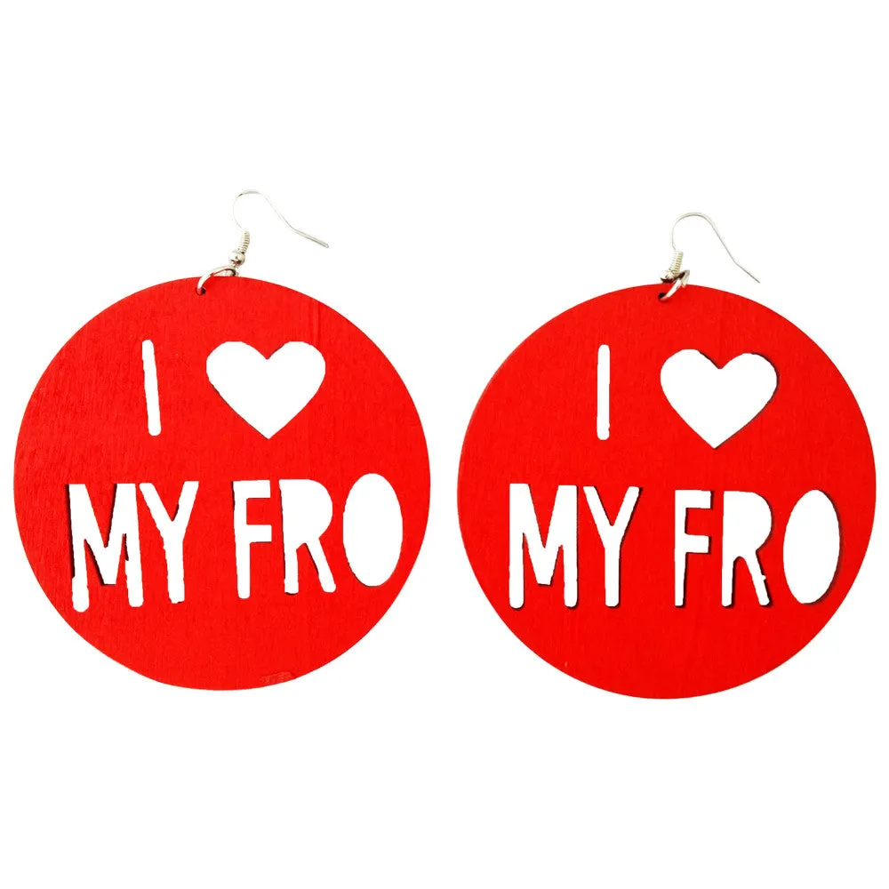 I ❤️ My Fro Earrings | Natural hair earrings | Afrocentric earrings | jewelry | accessories