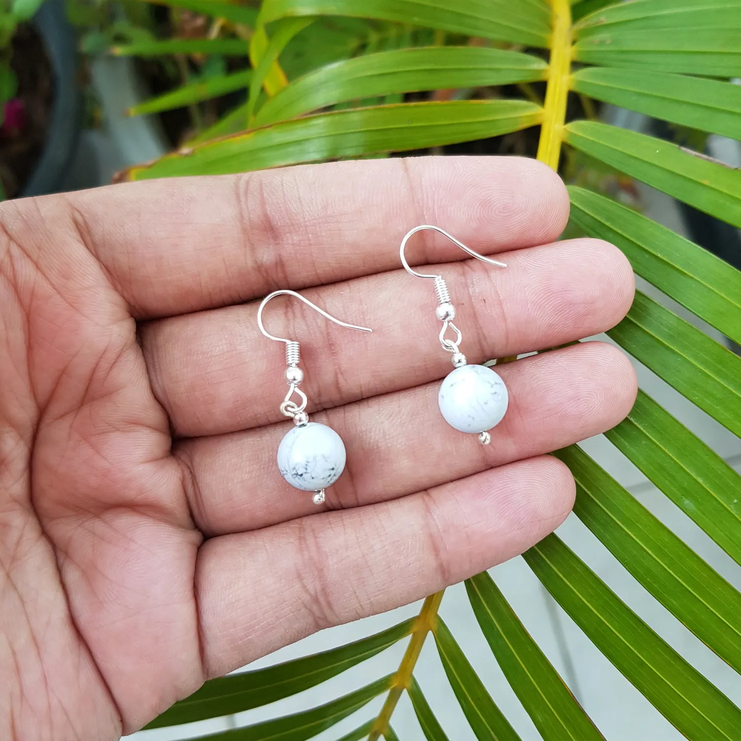 Imeora Howlite 10mm Natural Stone Earrings