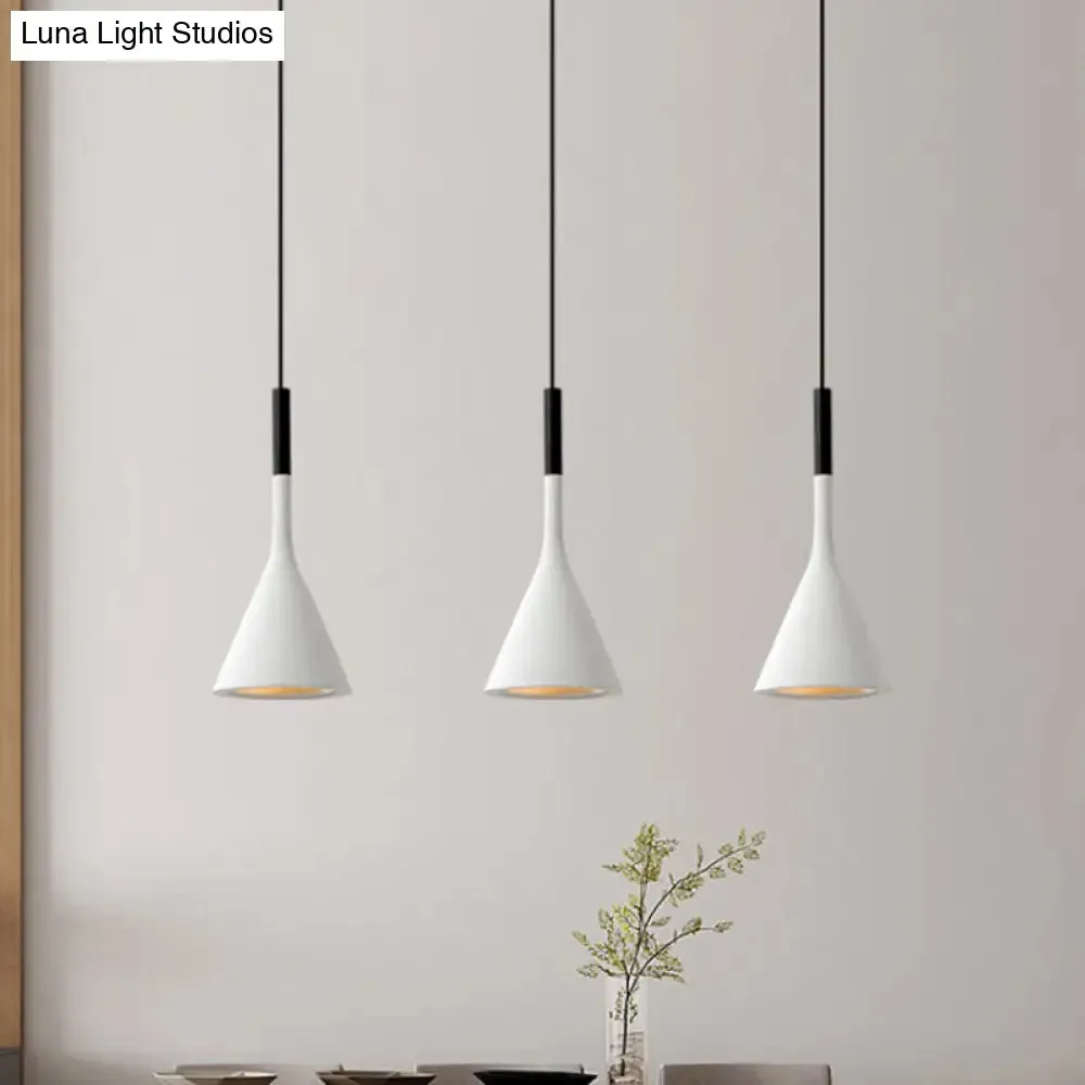 Industrial Hanging Pendant Lamp with Funnel Shade - Black/Grey, Aluminum and Concrete Ceiling Light Fixture