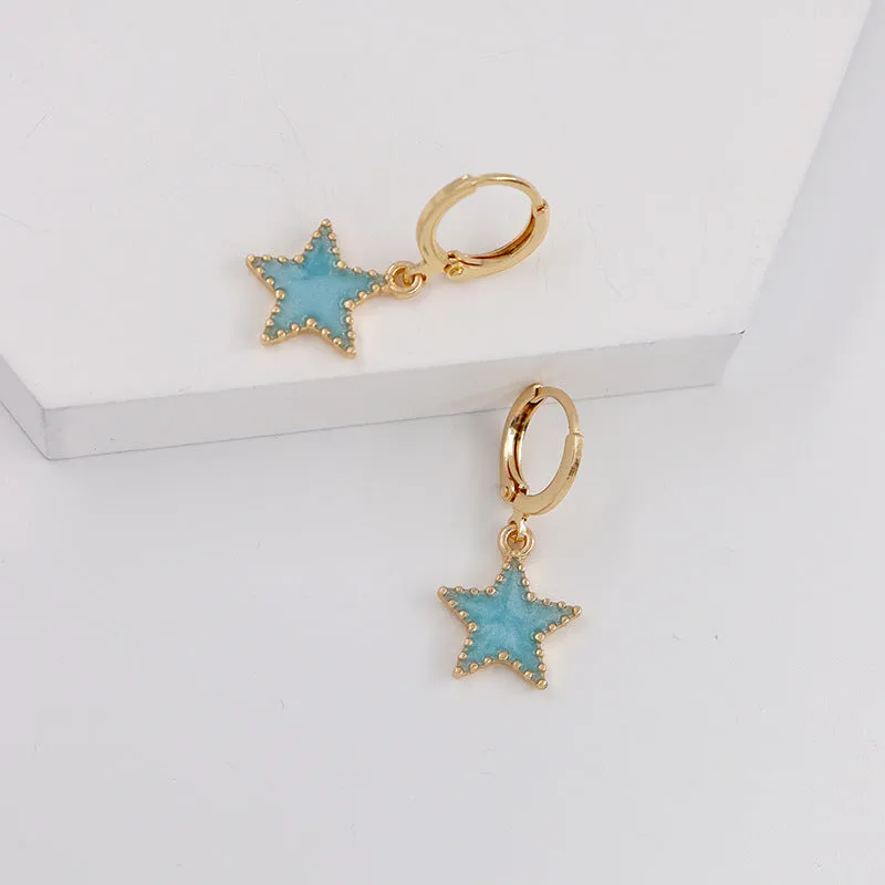 Internet Celebrity Design Five-pointed Star Stud Earrings