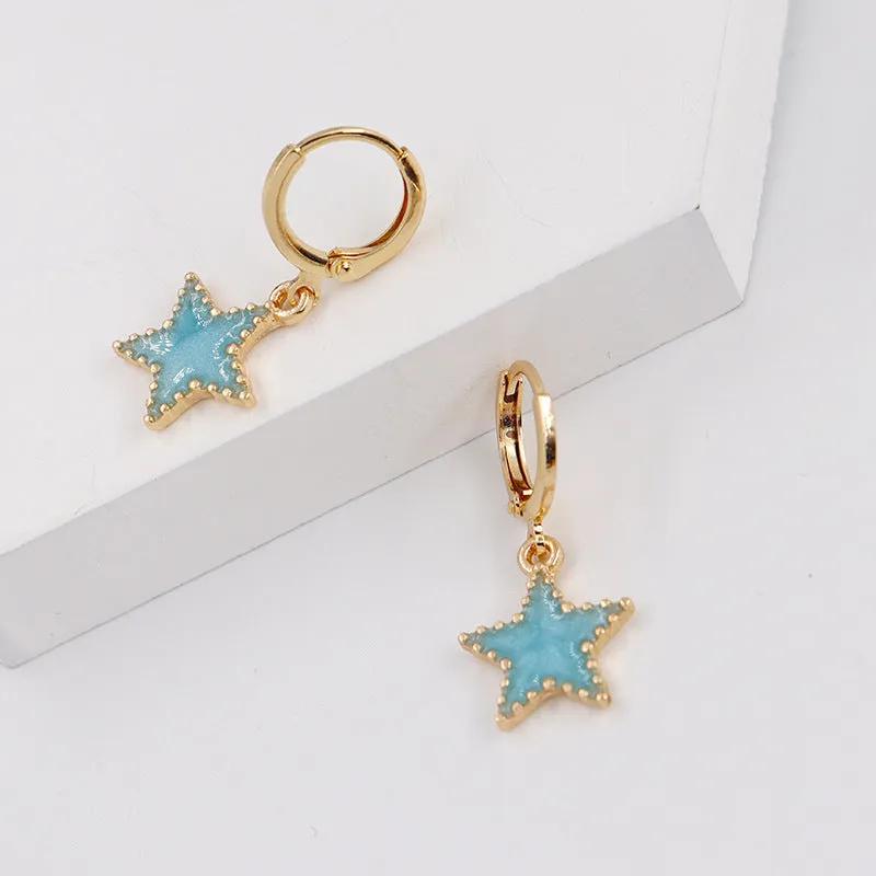 Internet Celebrity Design Five-pointed Star Stud Earrings