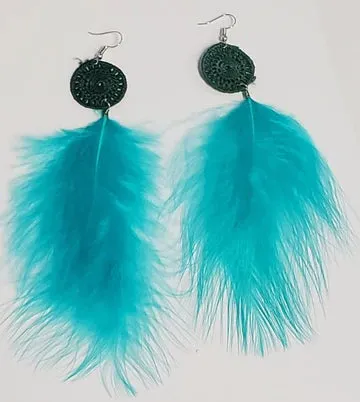 Large 4" Feather Earrings