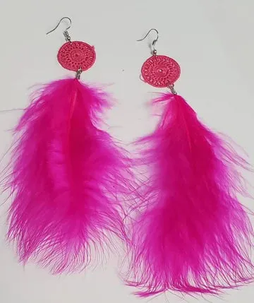 Large 4" Feather Earrings