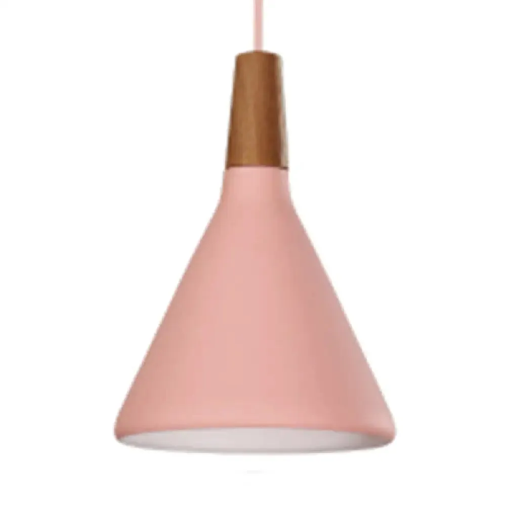 Macaron Funnel Pendant Lamp - Single Light Hanging Light for Bedroom or Bathroom