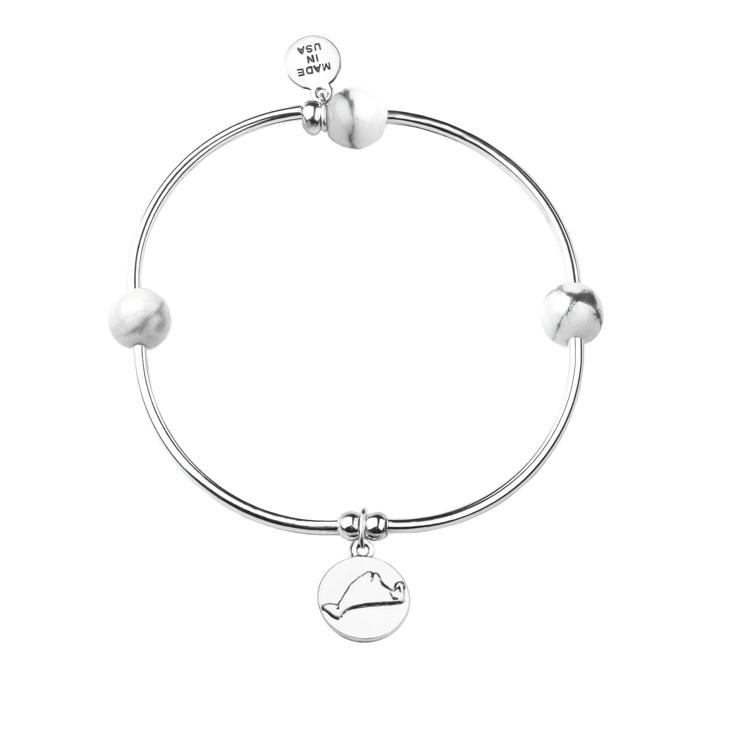 Martha's Vineyard | Bangle Charm Bracelet | Howlite - Calmness