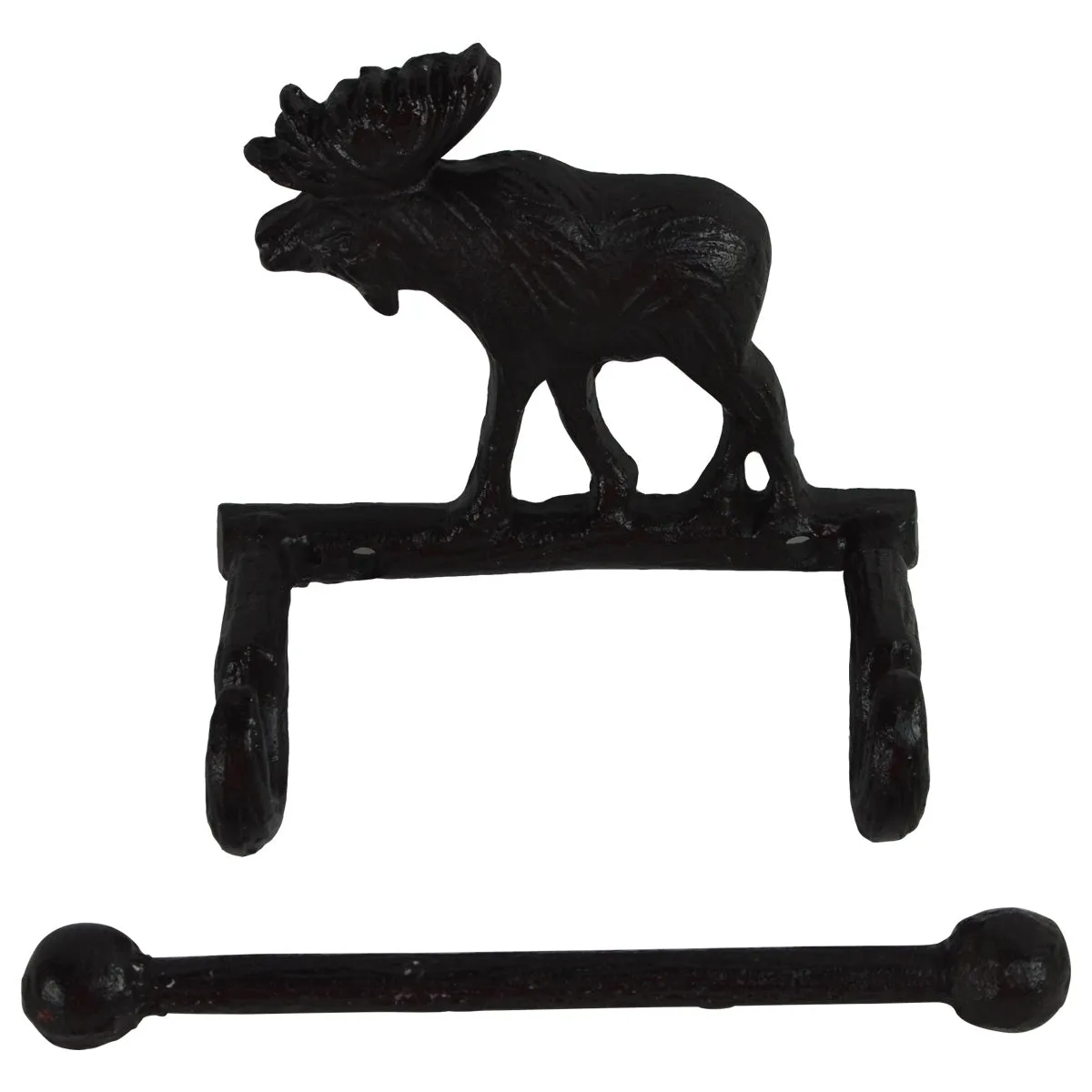 Metal Wall Mount Bull Moose Rustic Toilet Paper Tissue Holder