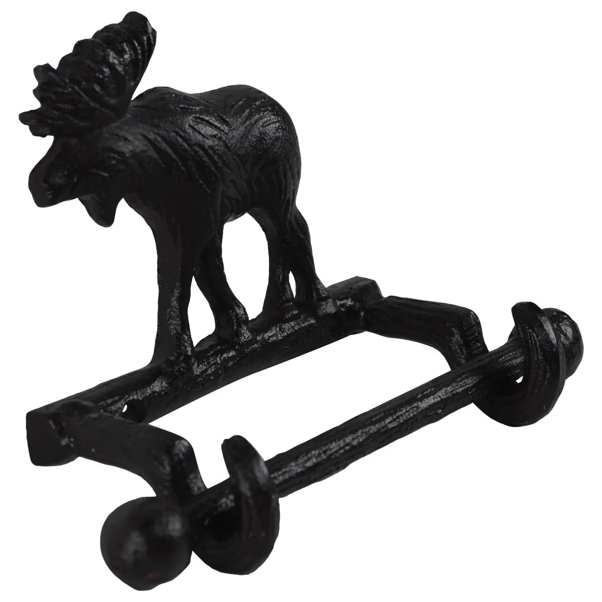 Metal Wall Mount Bull Moose Rustic Toilet Paper Tissue Holder