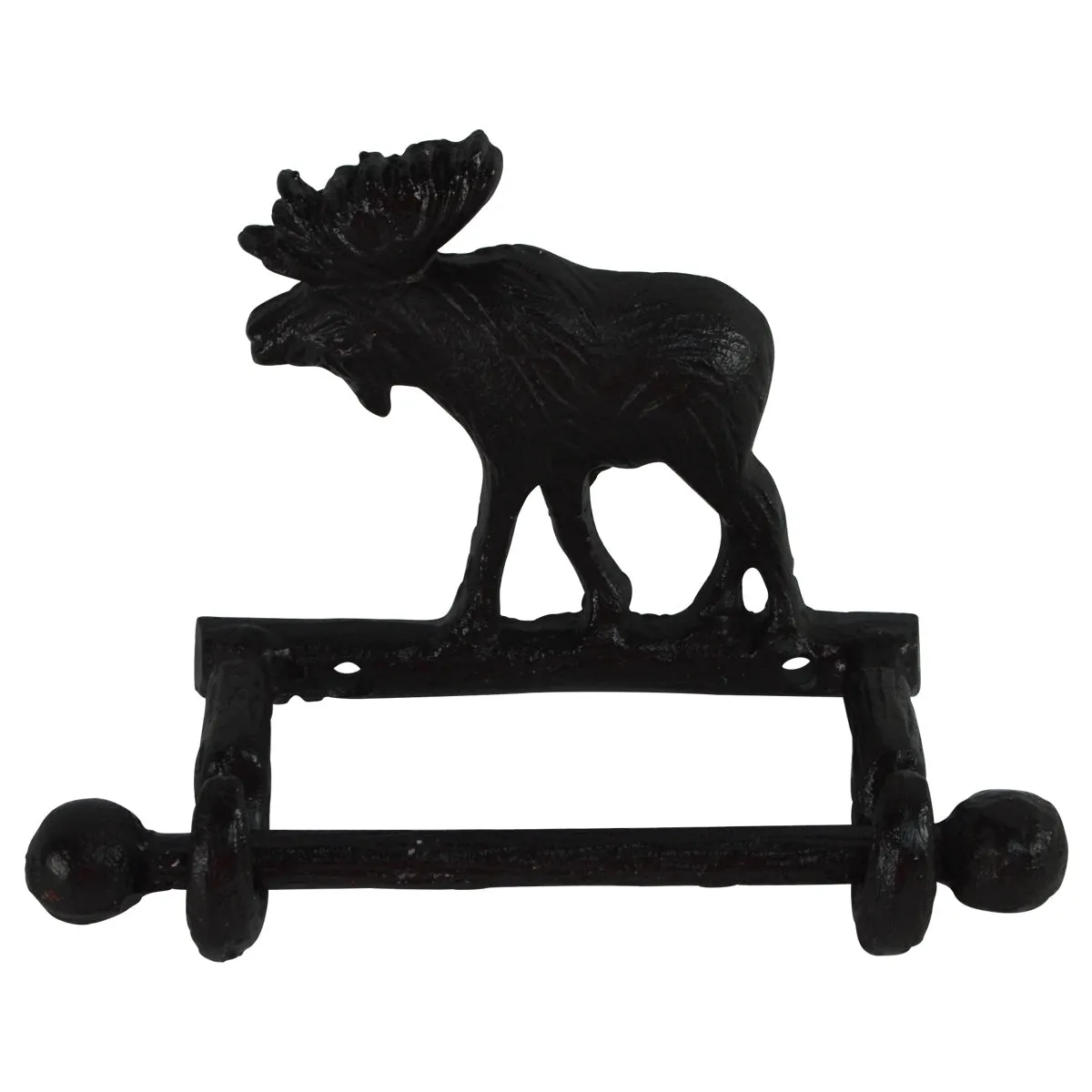 Metal Wall Mount Bull Moose Rustic Toilet Paper Tissue Holder