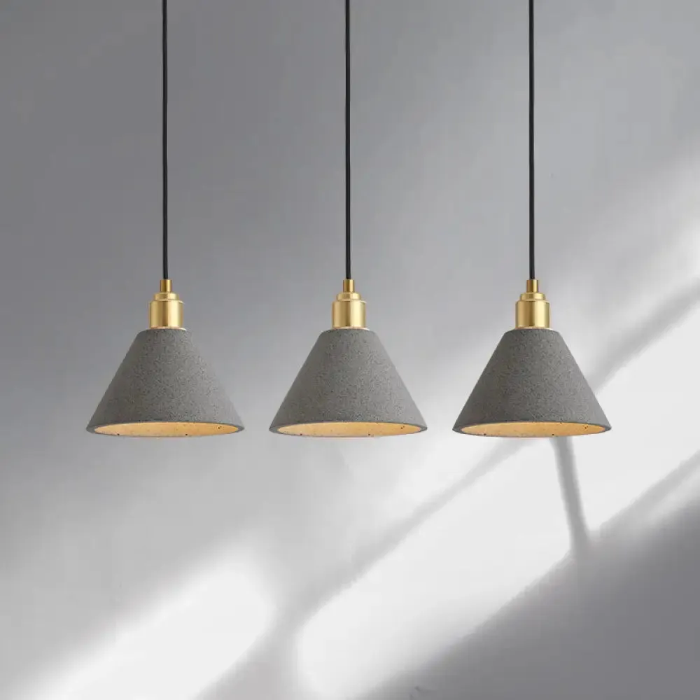 Minimalist Concrete Conical Pendant Light Fixture - 1 Head Ceiling Suspension Lamp