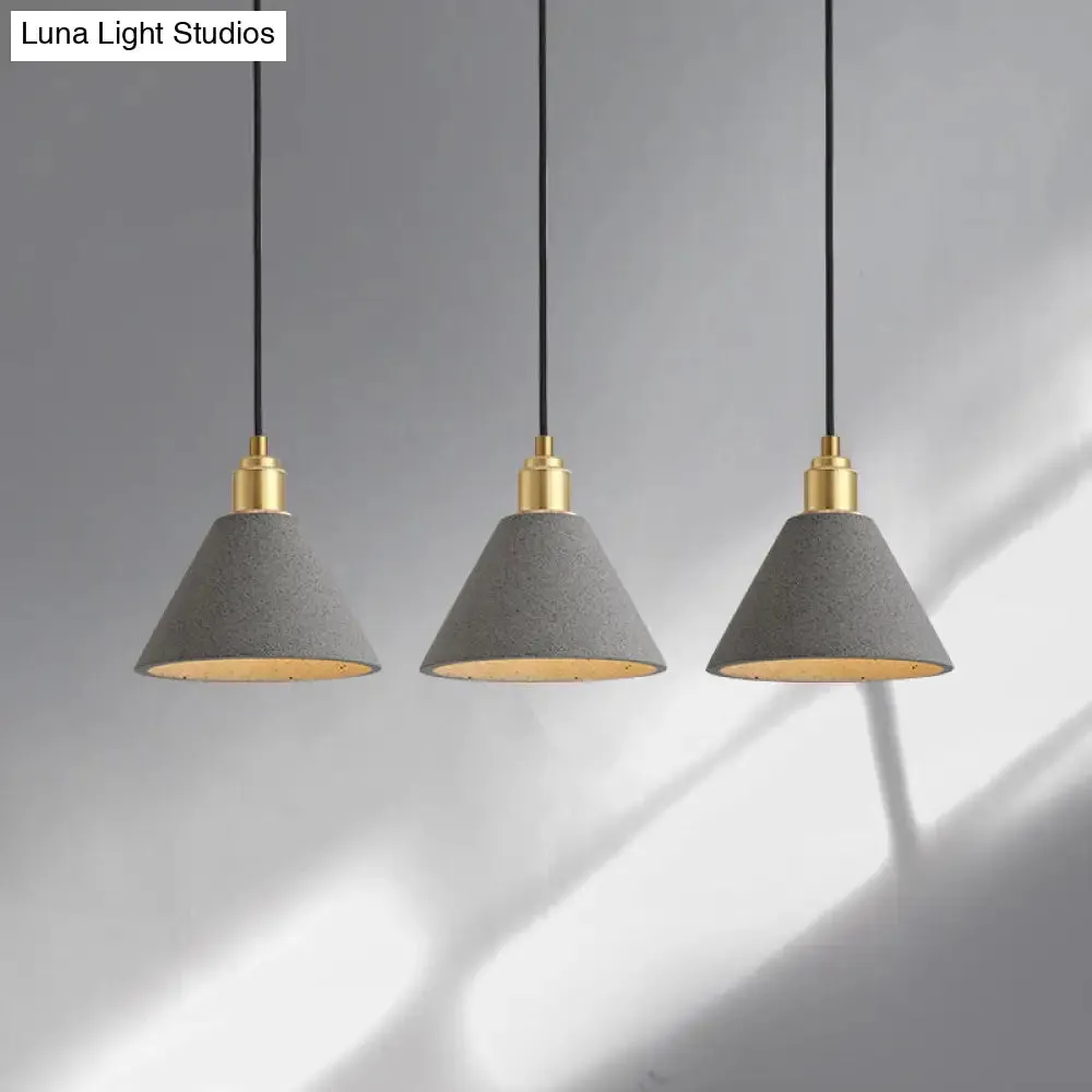 Minimalist Concrete Conical Pendant Light Fixture - 1 Head Ceiling Suspension Lamp