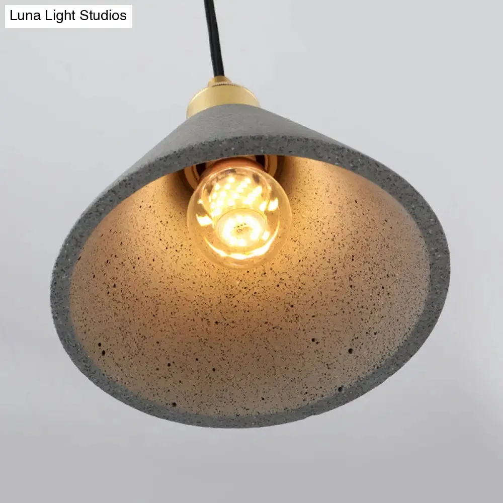 Minimalist Concrete Conical Pendant Light Fixture - 1 Head Ceiling Suspension Lamp