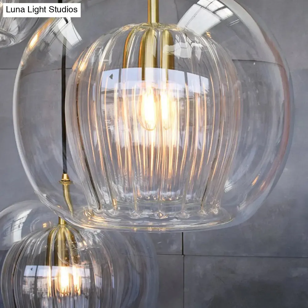 Modern Clear Double Glass Globe Pendant Lamp - Perfect for Living Rooms