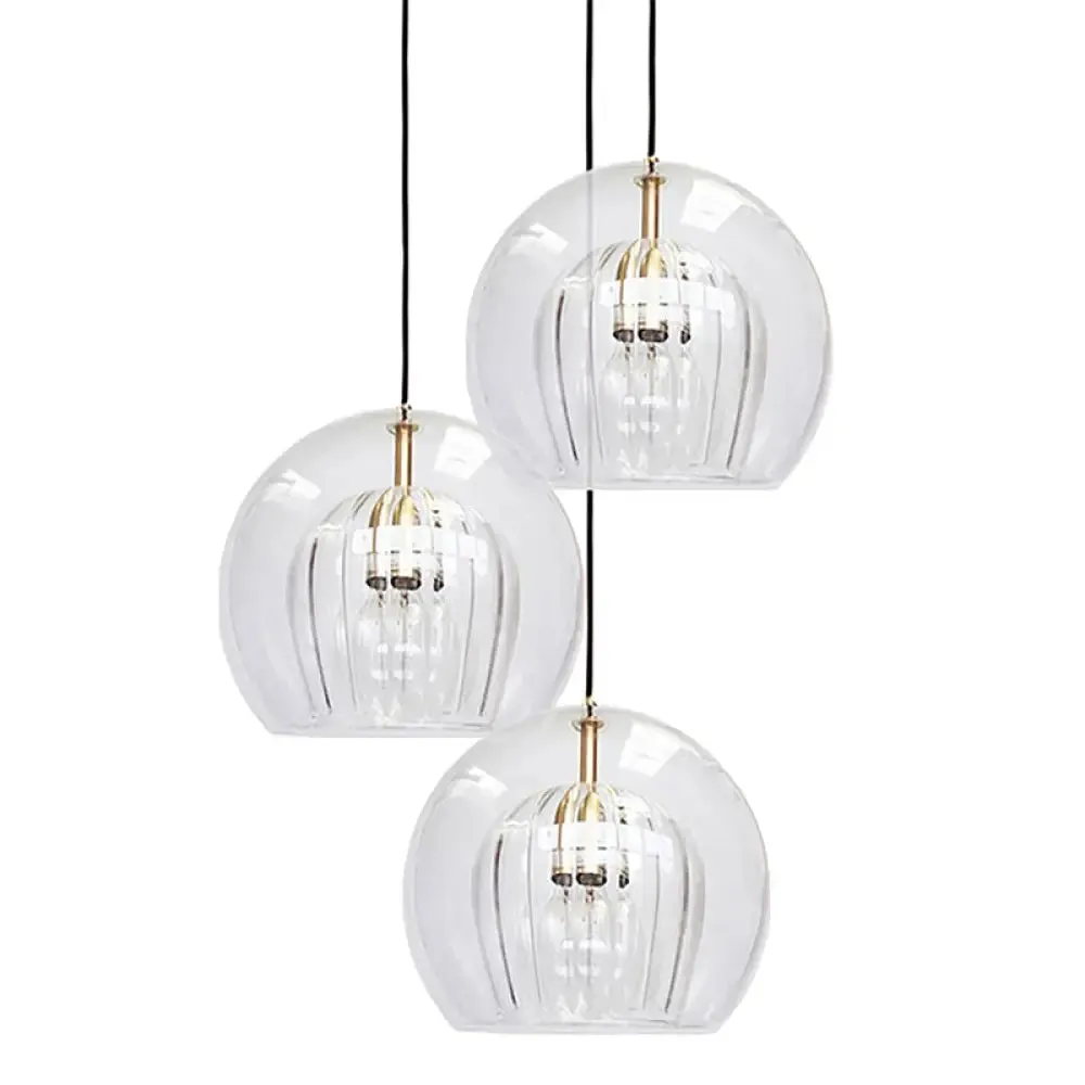 Modern Clear Double Glass Globe Pendant Lamp - Perfect for Living Rooms