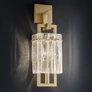 Modern Gold Wall Light With Glass Panels Inspired By Rock Crystals