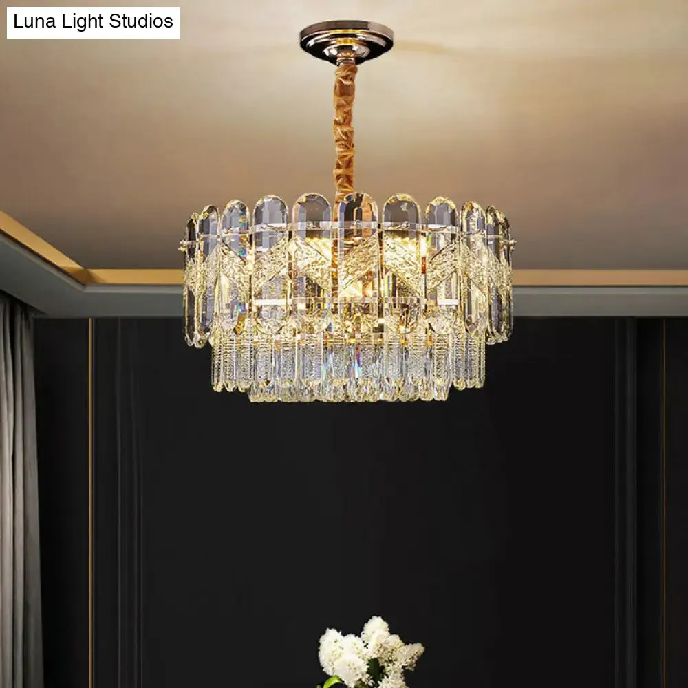 Modern K9 Crystal Hanging Lamp: Sleek Suspension Light Fixture for Bedrooms