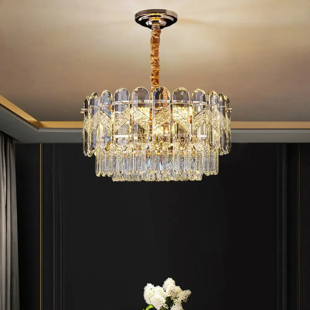 Modern K9 Crystal Hanging Lamp: Sleek Suspension Light Fixture for Bedrooms