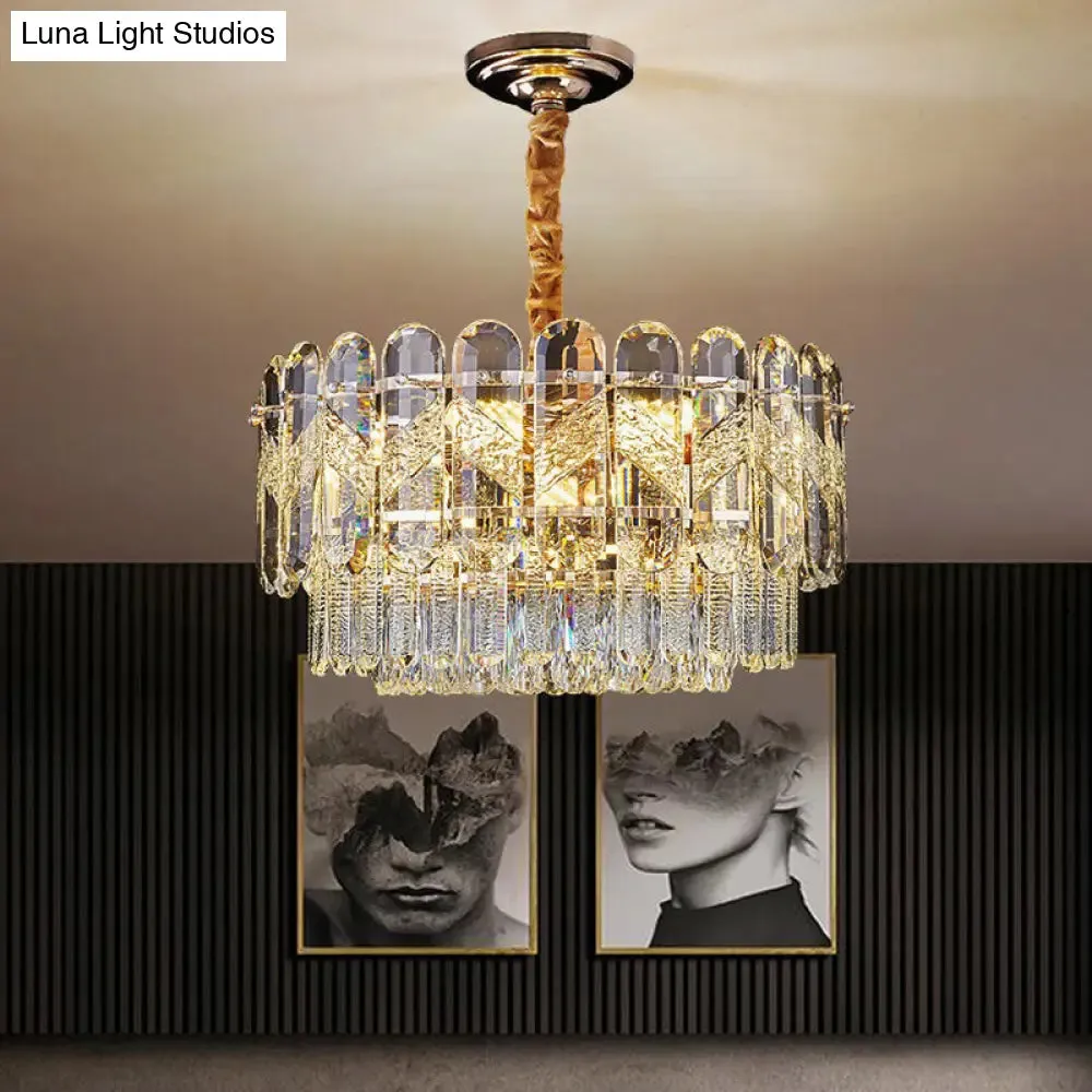 Modern K9 Crystal Hanging Lamp: Sleek Suspension Light Fixture for Bedrooms