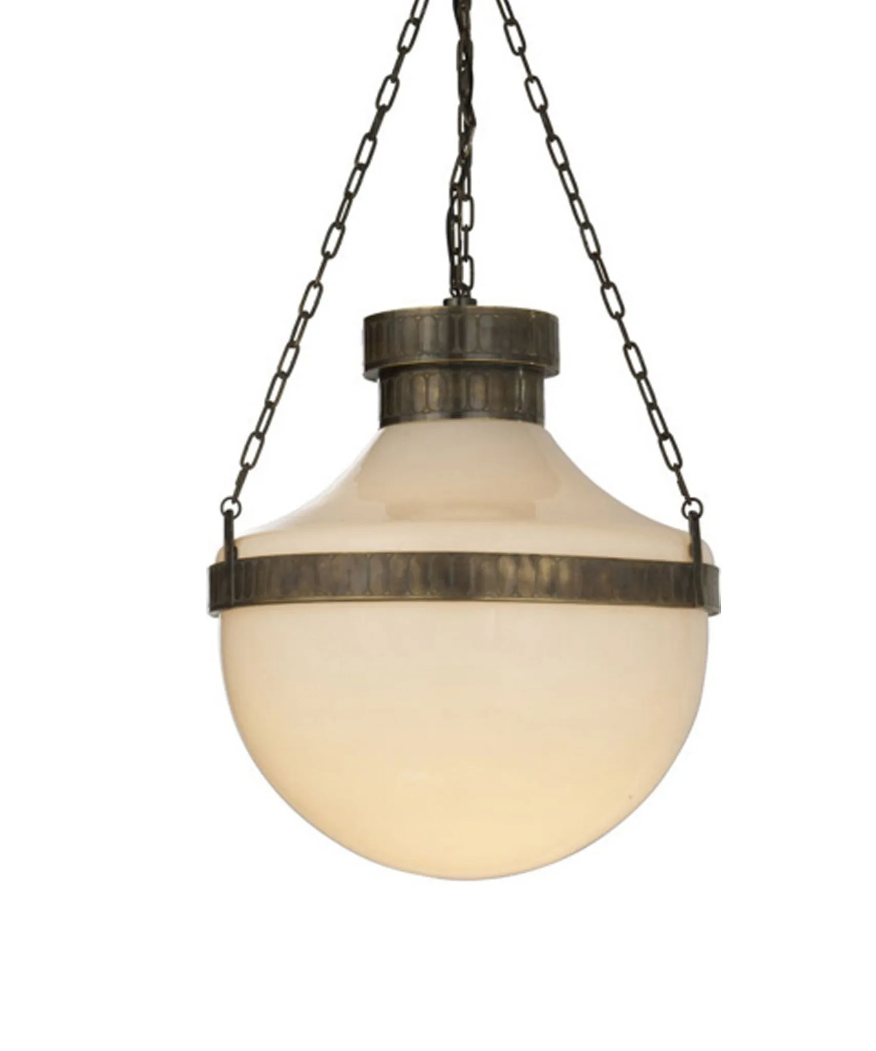 Modern Schoolhouse Pendant, Antique Brass