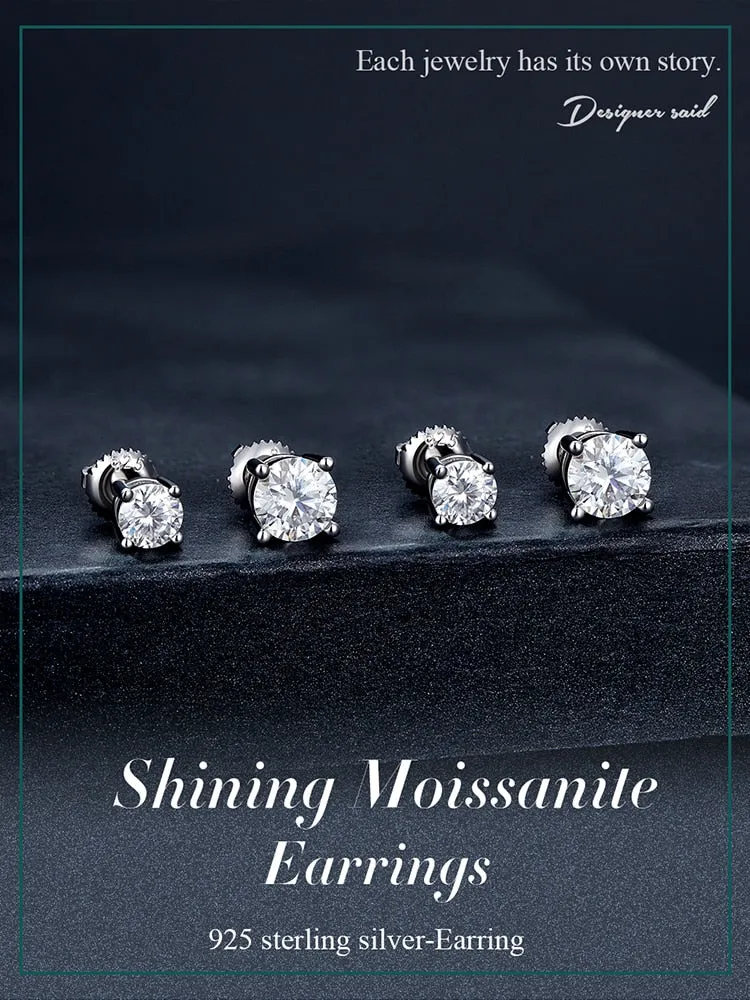 Moissanite Earrings (Silver | Green)