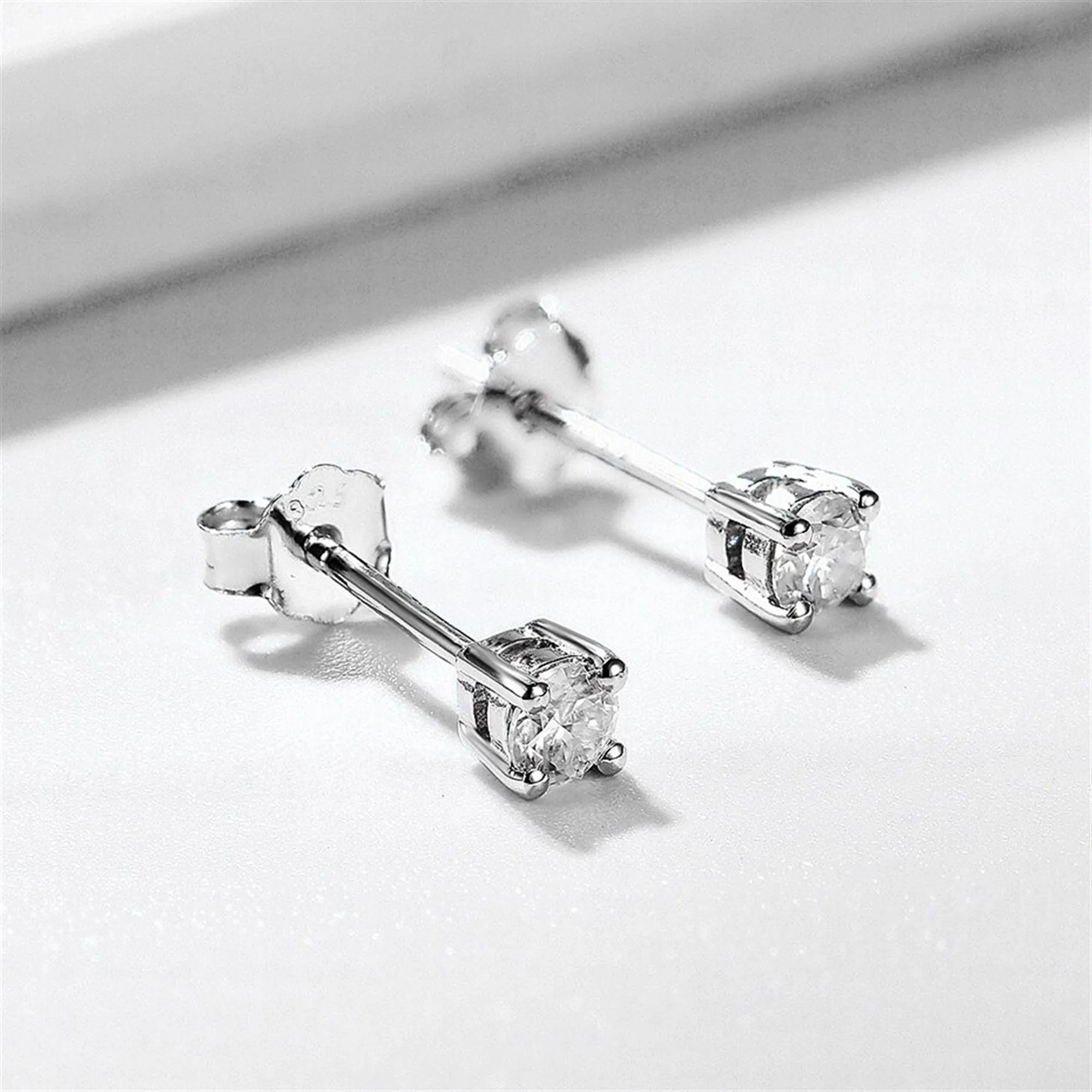 Moissanite Stud Earrings, White or Black Moissanite