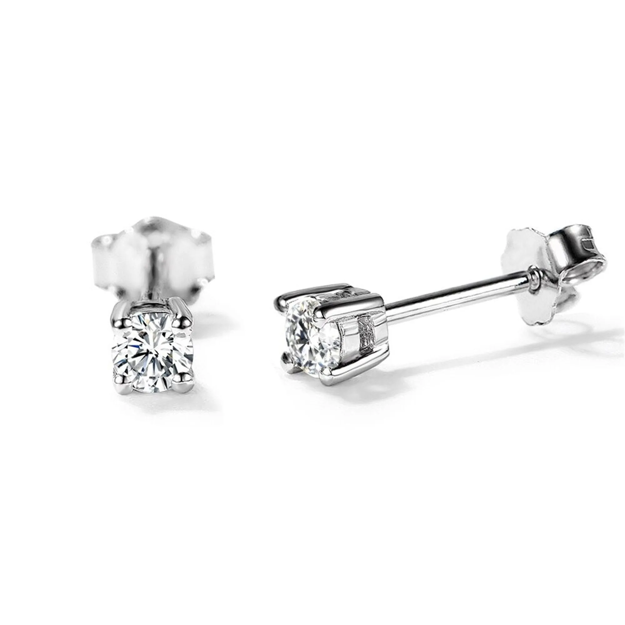 Moissanite Stud Earrings, White or Black Moissanite