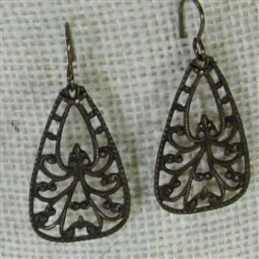 Natural Brass Filigree Earrings