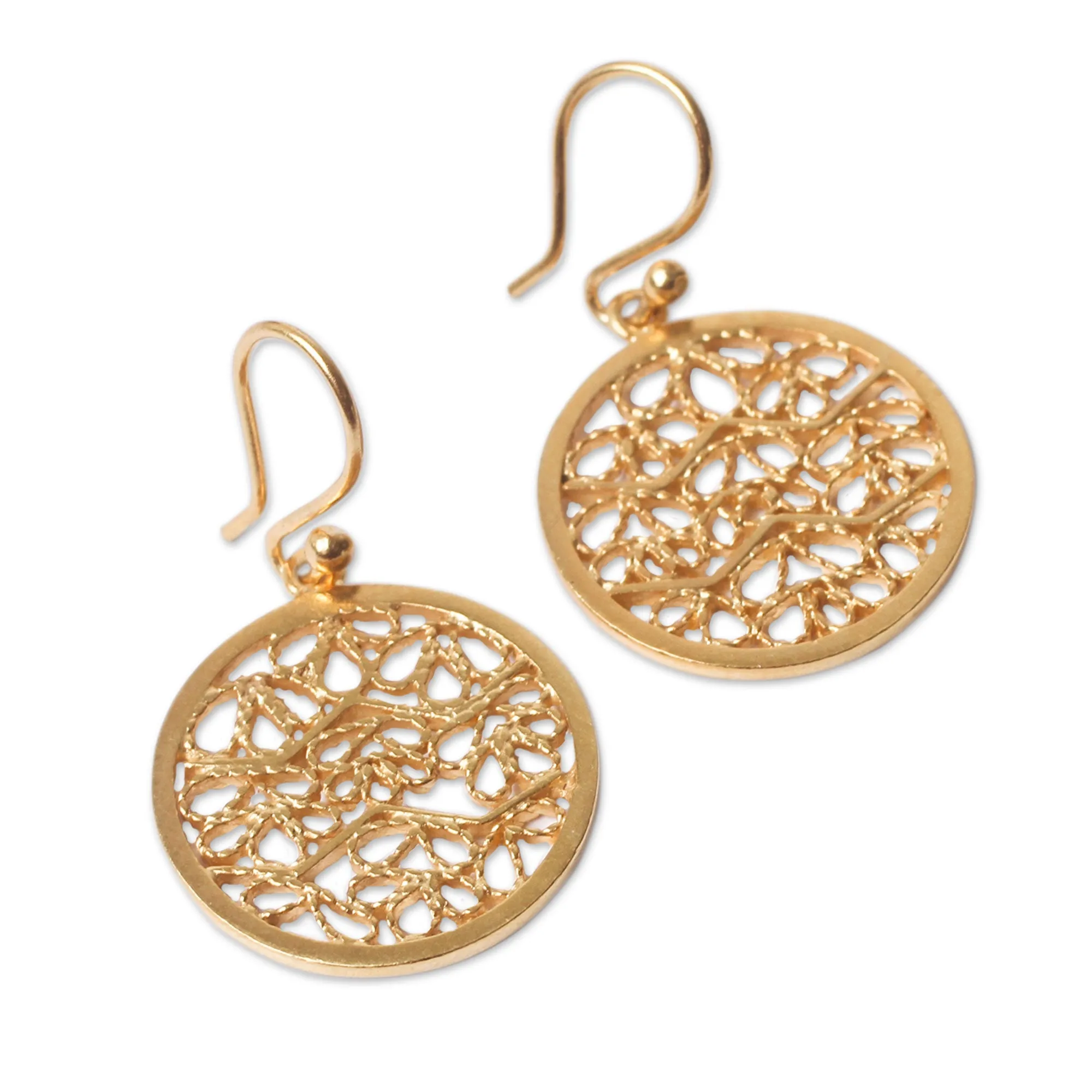 Natural Energy Gold-Plated Silver Dangle Earrings