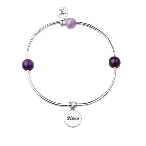 Niece | Soft Bangle Charm Bracelet | Amethyst