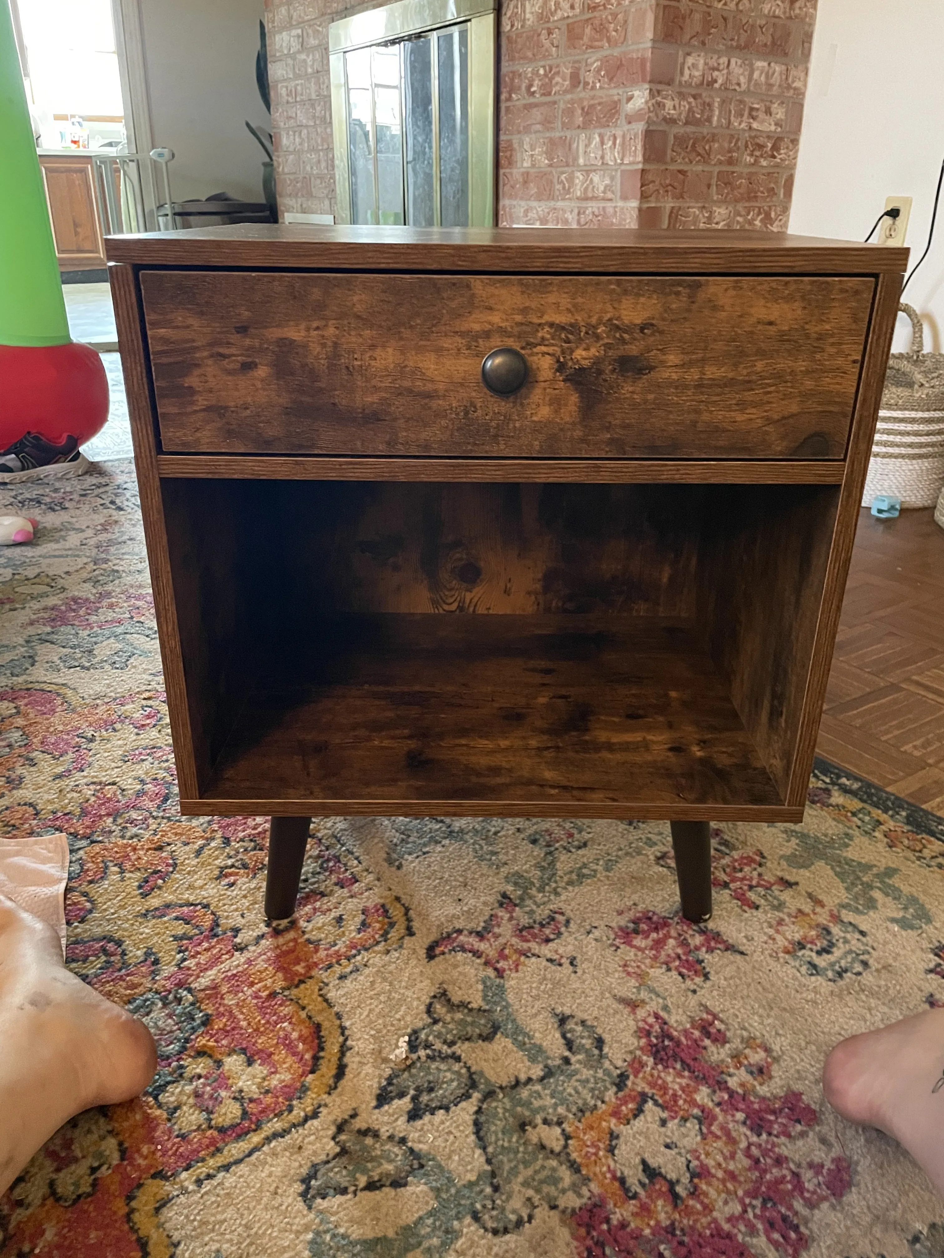  Nightstand,  End Table with Drawer,  Open Compartment