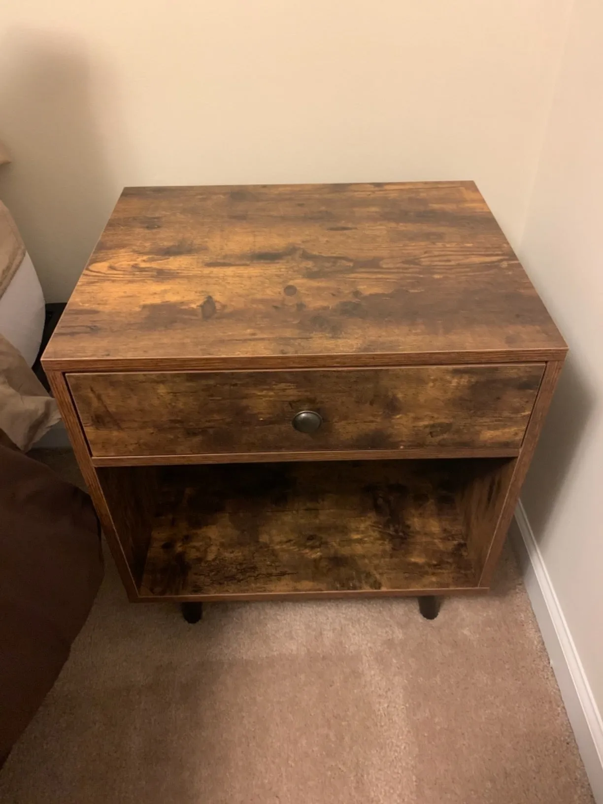  Nightstand,  End Table with Drawer,  Open Compartment