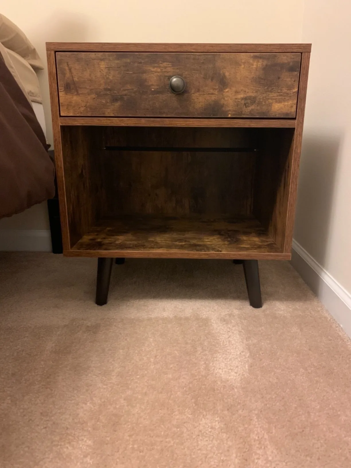  Nightstand,  End Table with Drawer,  Open Compartment