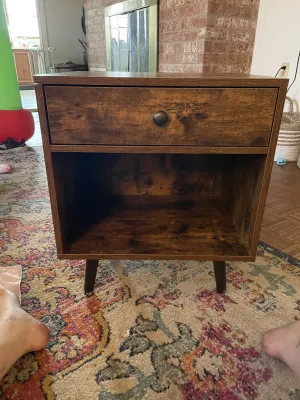  Nightstand,  End Table with Drawer,  Open Compartment