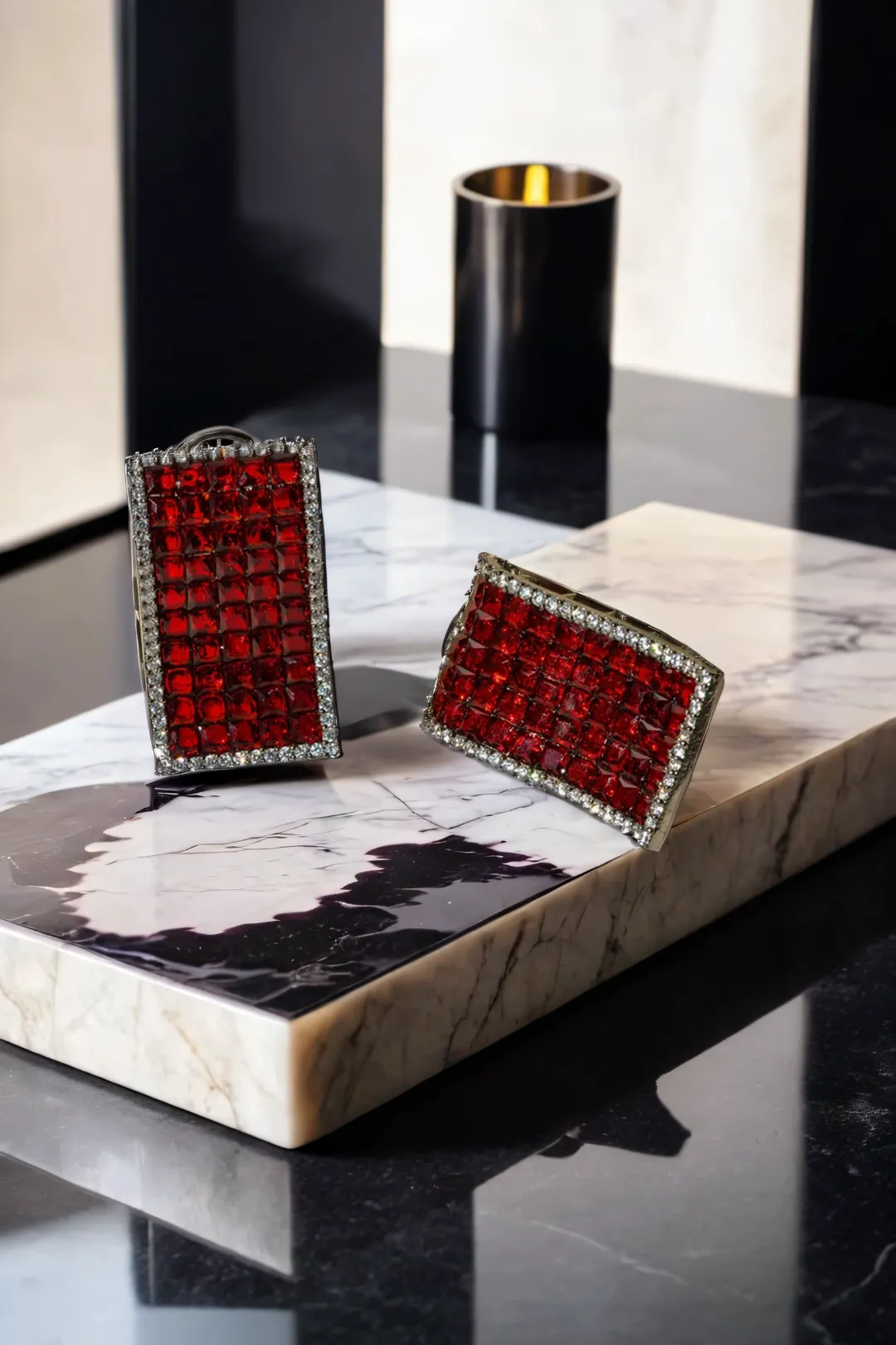 Noori - Dazzling Rectangular Pave Crystal Earrings