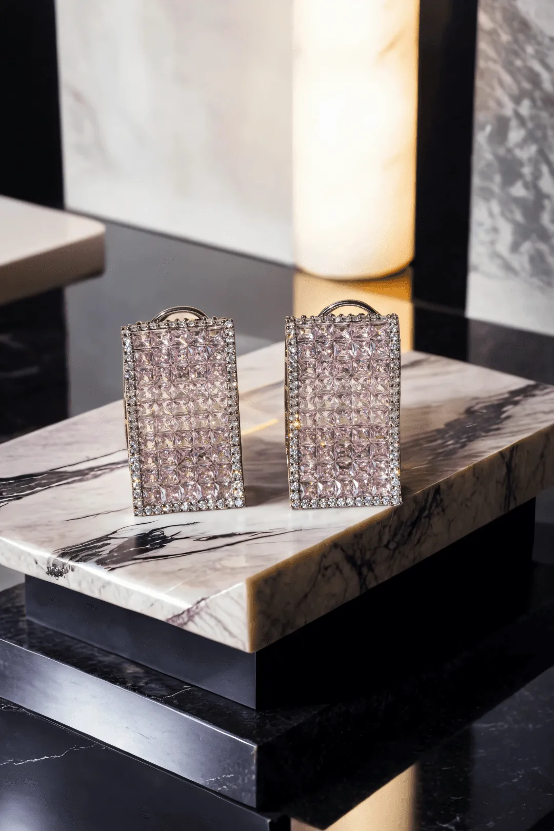 Noori - Dazzling Rectangular Pave Crystal Earrings