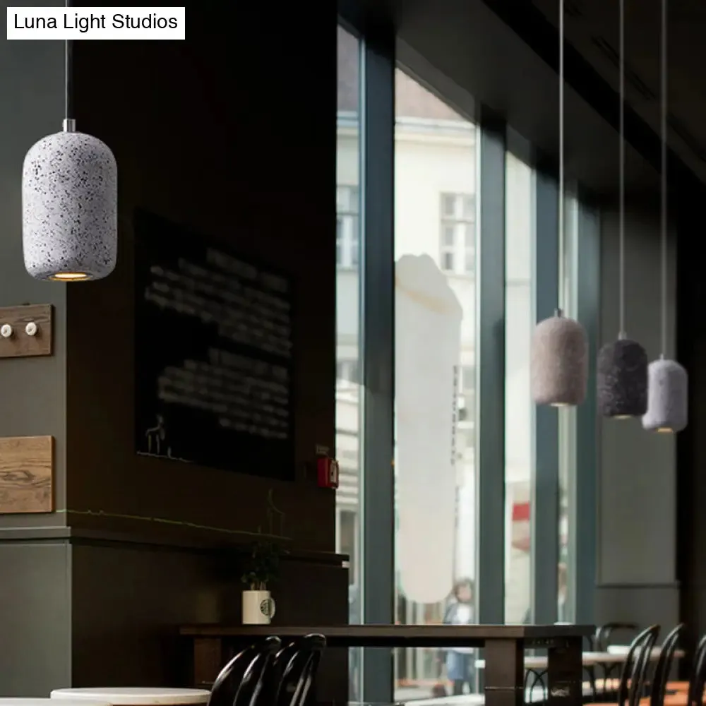 Nordic Cement Pendant Light - Single-Bulb Suspended Dining Room Fixture