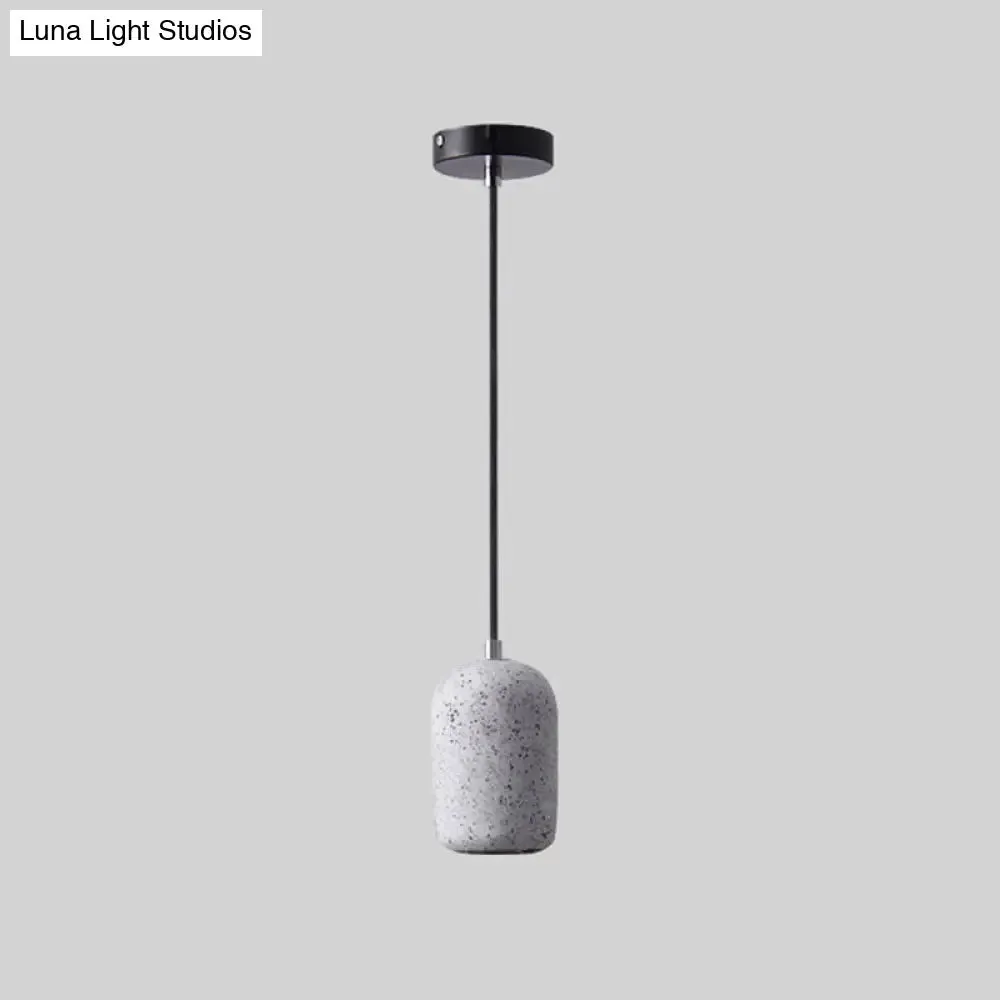 Nordic Cement Pendant Light - Single-Bulb Suspended Dining Room Fixture