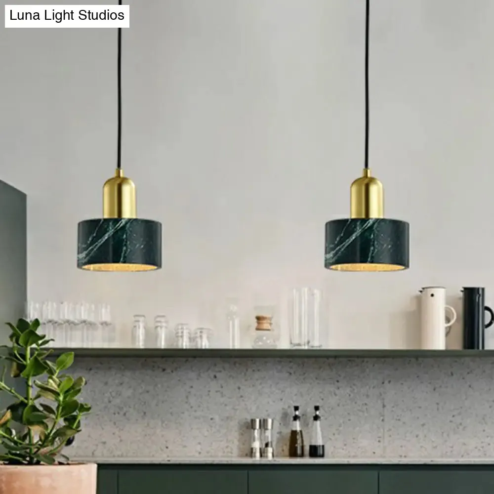 Nordic Marble Pendant Ceiling Light with Brass Socket - 1 Bulb Suspension Lighting