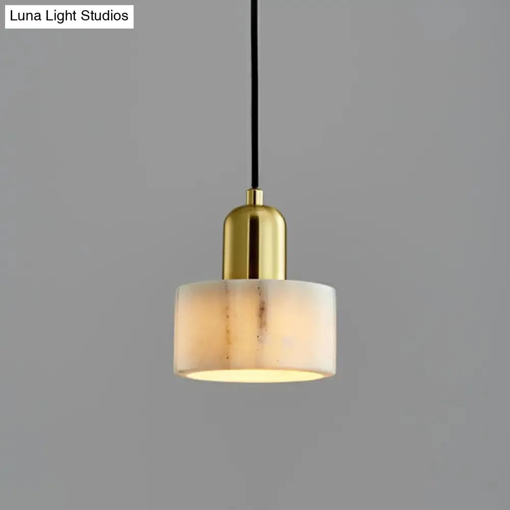 Nordic Marble Pendant Ceiling Light with Brass Socket - 1 Bulb Suspension Lighting