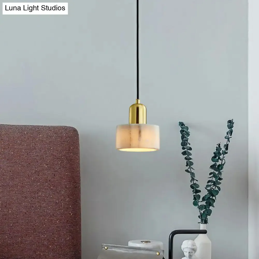 Nordic Marble Pendant Ceiling Light with Brass Socket - 1 Bulb Suspension Lighting