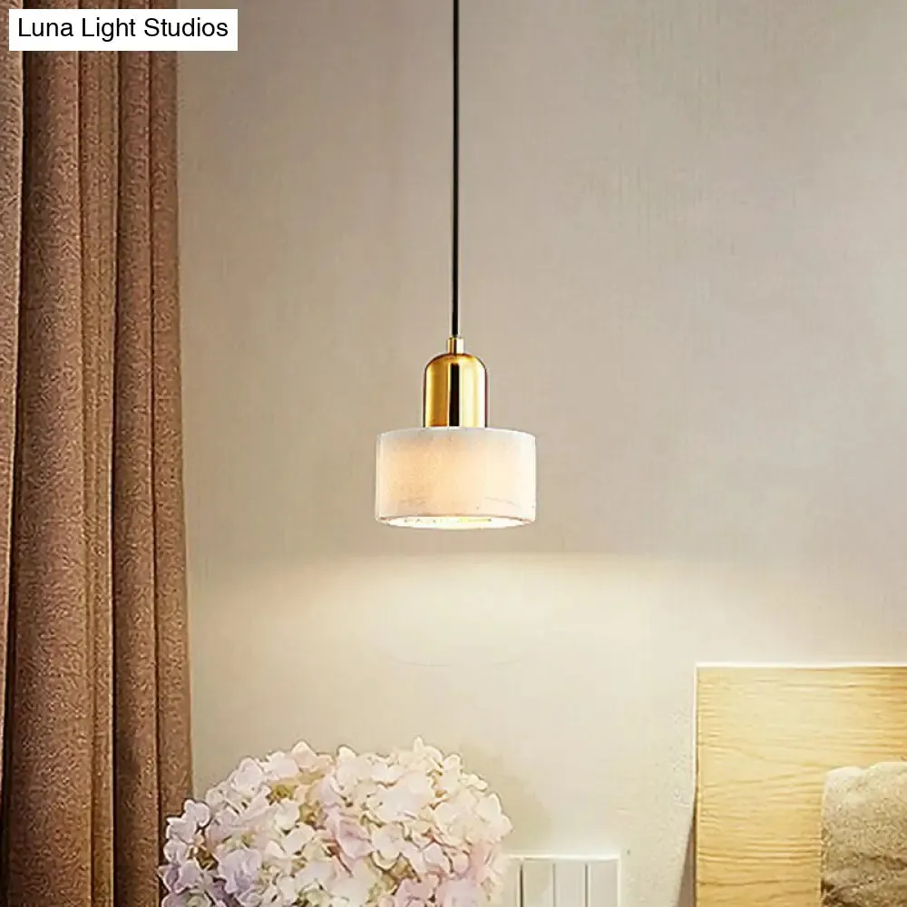 Nordic Marble Pendant Ceiling Light with Brass Socket - 1 Bulb Suspension Lighting