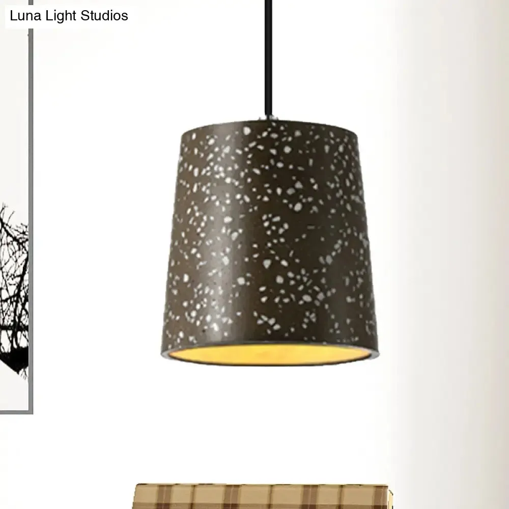 Nordic Style Cement Cone Pendant Light - 1 Light Black/White/Brown