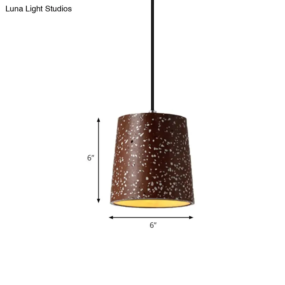 Nordic Style Cement Cone Pendant Light - 1 Light Black/White/Brown