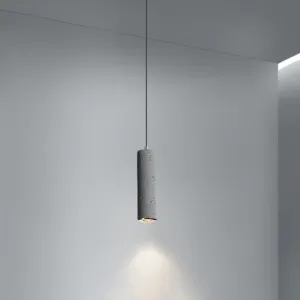 Nordic Style Grey Cement Cylinder Pendant Light for Dining Room Ceiling