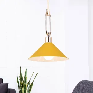 Nordic Tapered Shade Pendant Lighting - Black/White Metal Hanging Lamp (1 Bulb) for Table