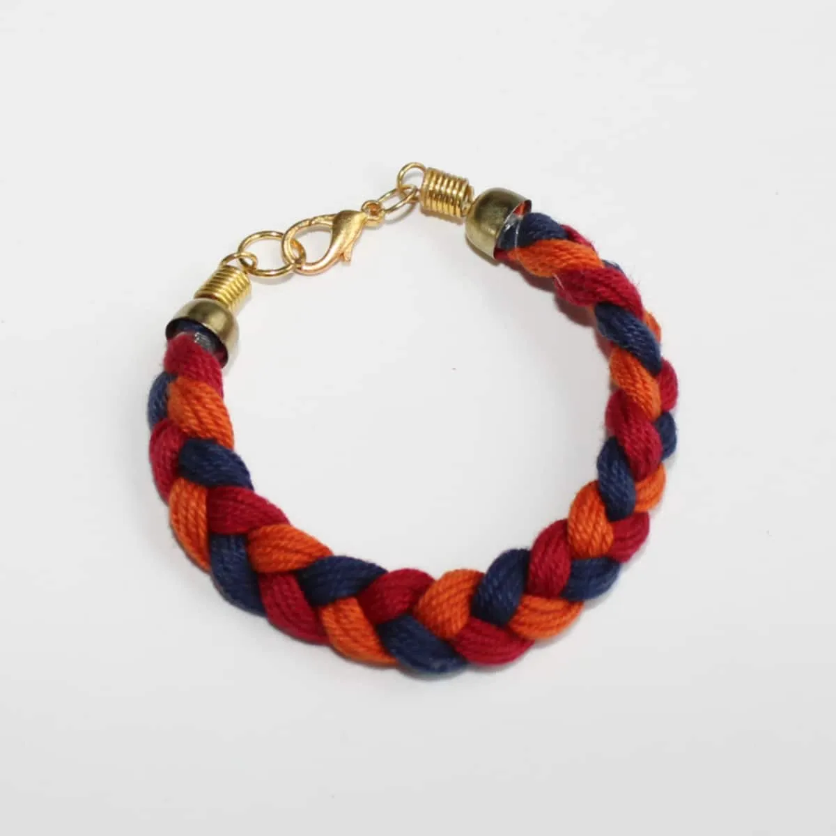 Orange and Blue Braided Bracelet