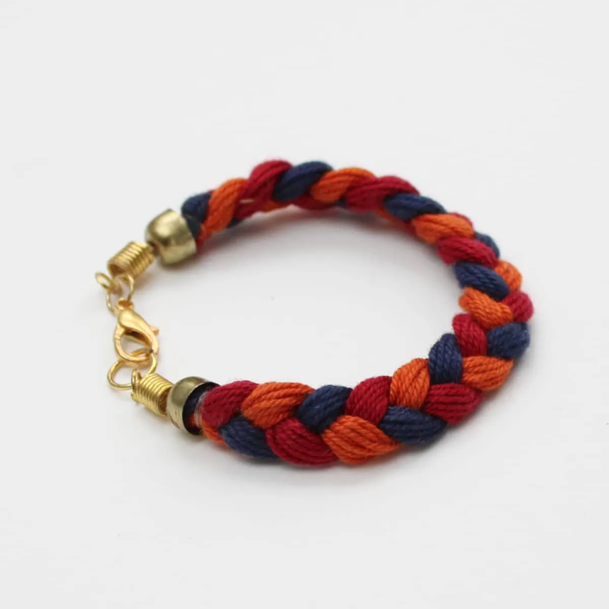 Orange and Blue Braided Bracelet